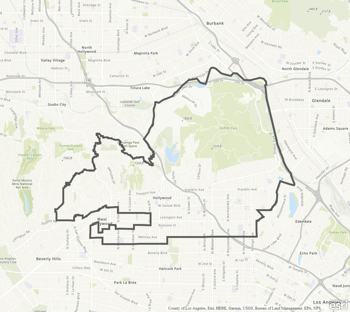 Map of the Hollywood CPA Boundary