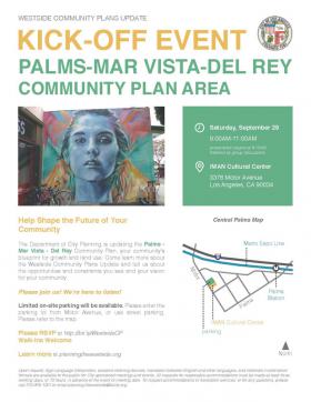 flyer-Kick-off Event Palms-Mar Vista-Del Rey Community Plan Area